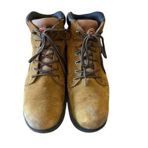 Brahma Men's Bravo Waterproof Suede Upper Ankle Work Hiking Boots Tan 11W Wide